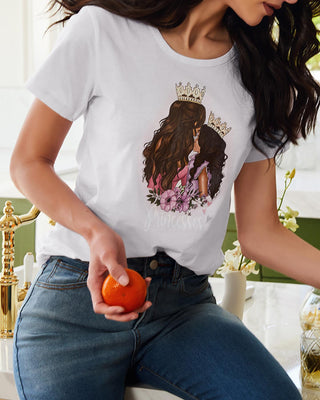 Maman et moi T-shirt à manches courtes et col rond imprimé pour maman