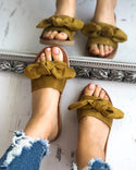 Sandales plates ornées de bowknot