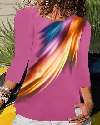 Haut décontracté à manches longues color block