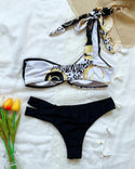 Ensembles de bikini rembourrés à une épaule à imprimé guépard et à motif de guépard