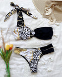 Ensembles de bikini rembourrés à une épaule à imprimé guépard et à motif de guépard