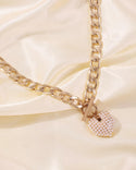 Collier chaîne en perles à motif coeur