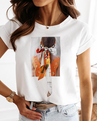 T-shirt décontracté à imprimé noué