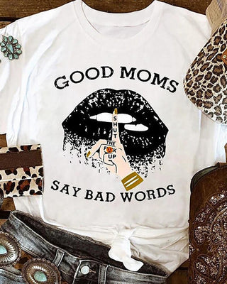 Haut basique en coton à col rond et lettre à slogan imprimé