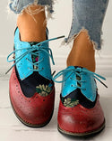 Chaussures Oxford à lacets avec broderie florale