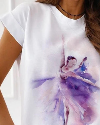 Manches courtes à imprimé ballet d'encre