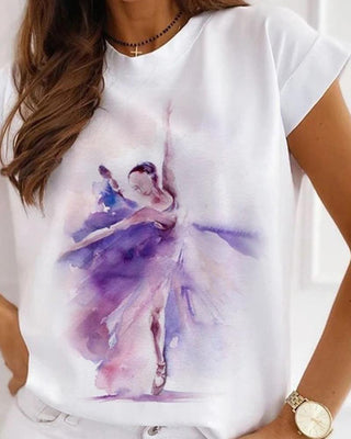 Manches courtes à imprimé ballet d'encre