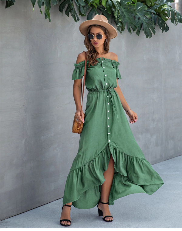Robe Bohème Vert Emeraude