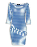 Robe décontractée rayée à une épaule
