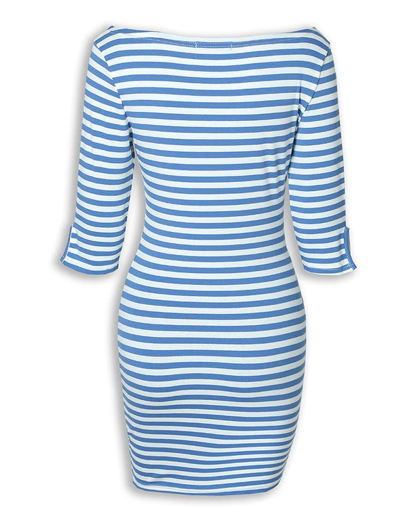 Robe décontractée rayée à une épaule