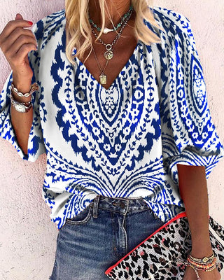 Haut décontracté à manches longues et imprimé graphique