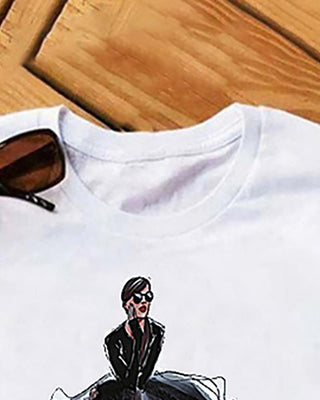 T-shirt basique à imprimé lettre