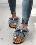 Sandales à nœud papillon à la mode, sandales plates antidérapantes