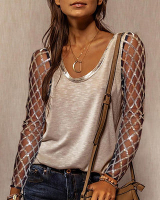 T-shirt à manches longues à paillettes