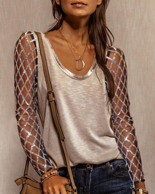 T-shirt à manches longues à paillettes