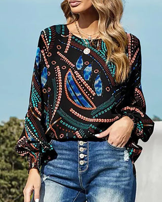 Haut à manches lanterne imprimé All Over