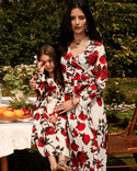 Mommy & me - Robe imprimée florale à manches longues et col en V (S1 pour enfants
S2 pour maman)