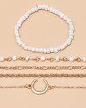 Bracelet à chaîne simple motif lune 5 pièces