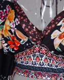 Blouse à imprimé floral à épaules dénudées