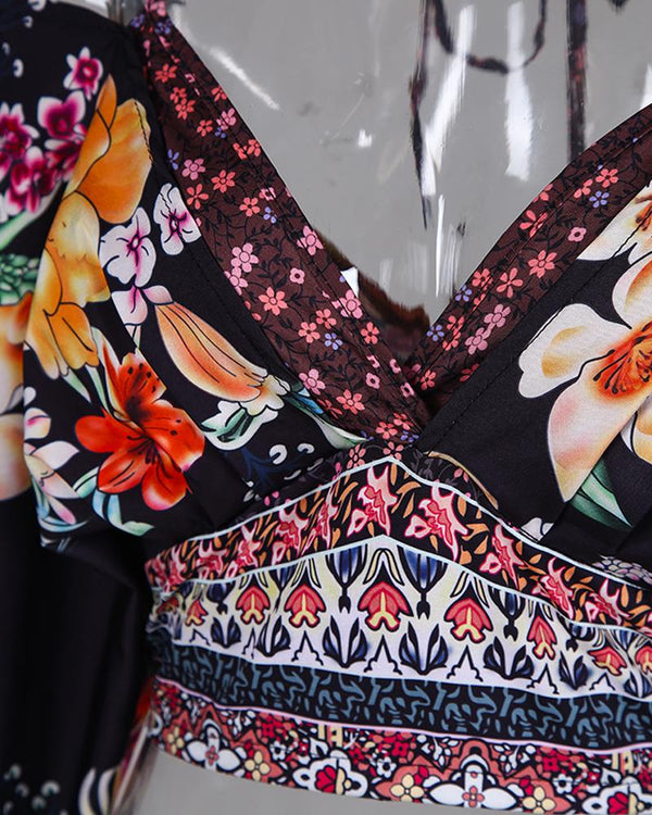 Blouse à imprimé floral à épaules dénudées
