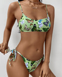 Ensemble de bikini noué à imprimé papillon