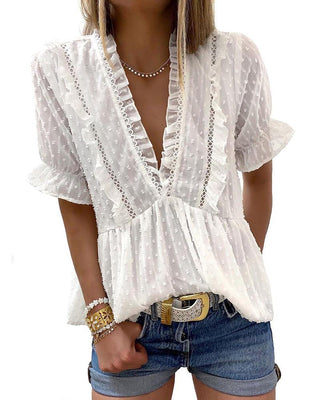 Haut à volants et volants à pois