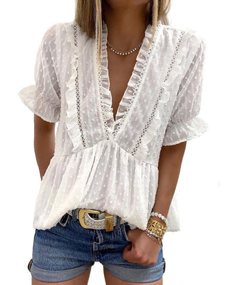 Haut à volants et volants à pois