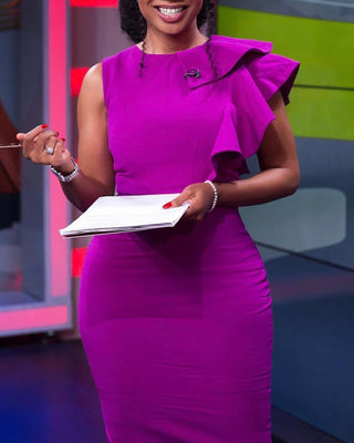 Robe de travail sans manches à volants