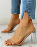 Sandales à talons épais et brides transparentes