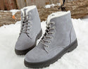 Bottines Unies à Fourrure