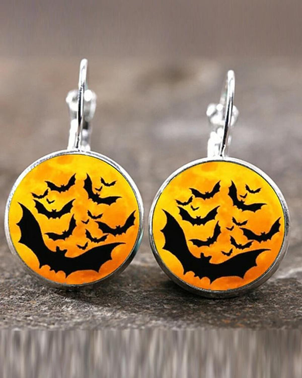Boucles d'oreilles pendantes à motif chauve-souris / crâne / poulpe d'Halloween