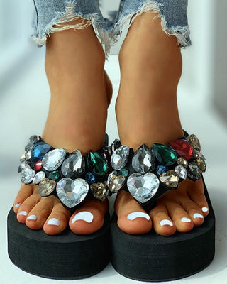 Sandales compensées cloutées Toe Post