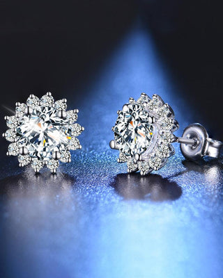 Boucles d'oreilles décoratives en strass taille ronde