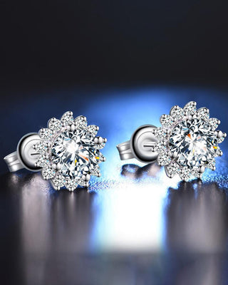 Boucles d'oreilles décoratives en strass taille ronde