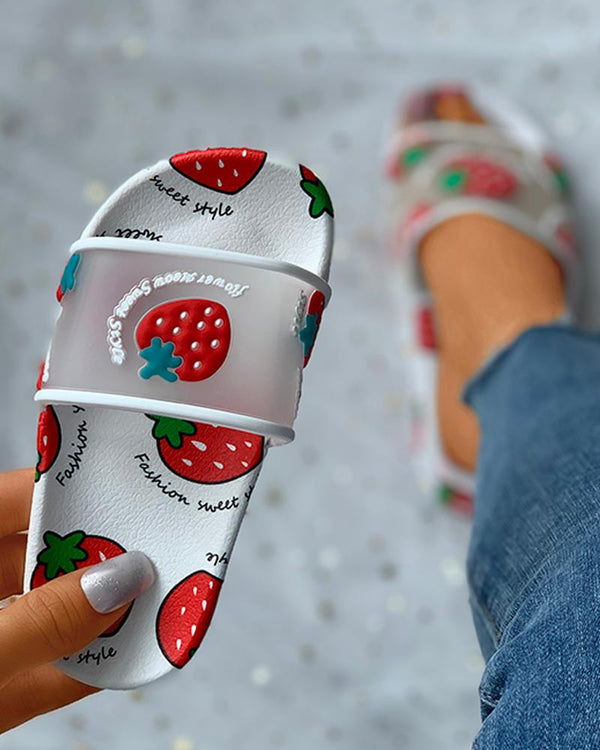 Sandales à glissière à motif de lettre de fruits pour enfants
