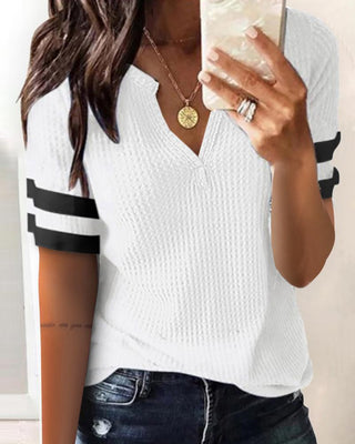 Haut rayé colour block V-Cut Basics