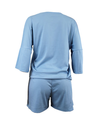 Ensemble haut à manches longues et short à cordon coulissant