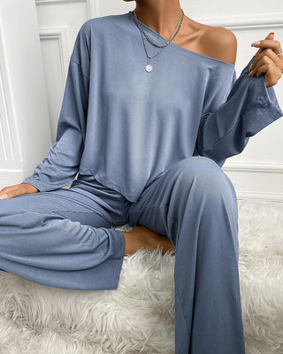 Ensemble top et pantalon une épaule à manches longues