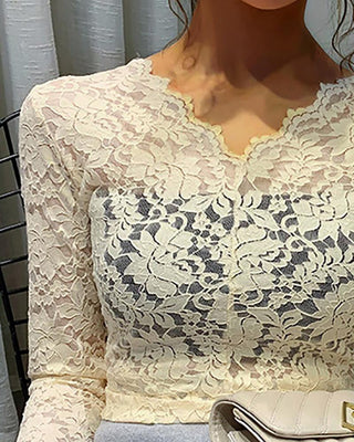 Blouse à col en V et à fleurs