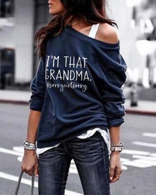 Haut à manches longues et asymétrique à imprimé lettre