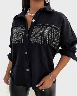 Chemise décontractée à pampilles cloutées
