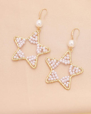 Boucle d'oreille en perles à motif étoile / cœur / goutte