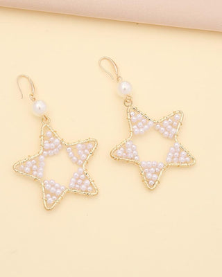 Boucle d'oreille en perles à motif étoile / cœur / goutte