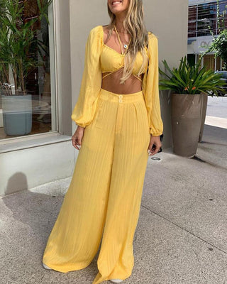 Ensemble haut court licou et pantalon large