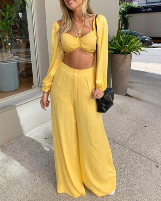 Ensemble haut court licou et pantalon large