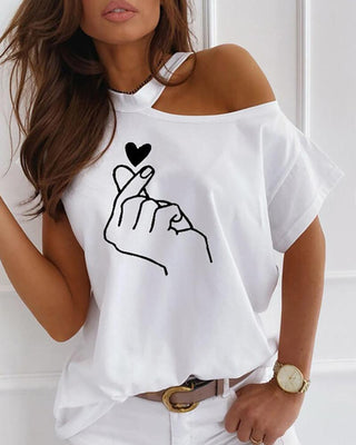 T-shirt décontracté à épaules dénudées