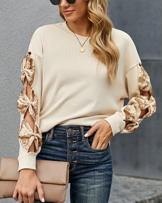 Chandail à manches longues à découpes et à sequins