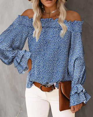 Top à épaules dénudées à imprimé floral