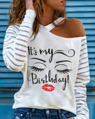 Haut en maille transparente Eyes Graphic