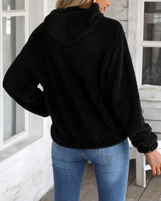 Haut à capuche en teddy avec perles et motif cœur